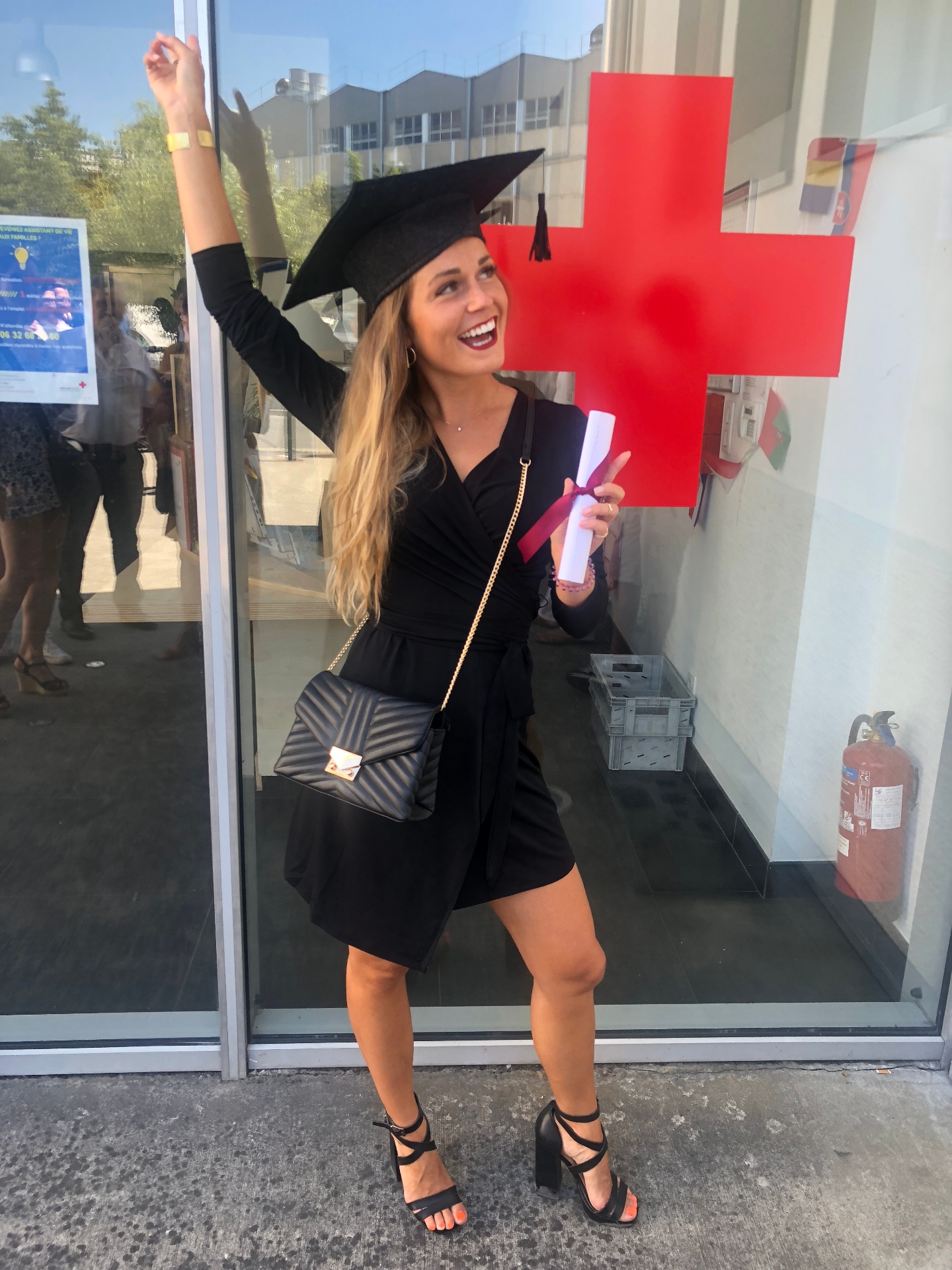 Amandine, diplômée, le jour de l'obtention de son diplôme