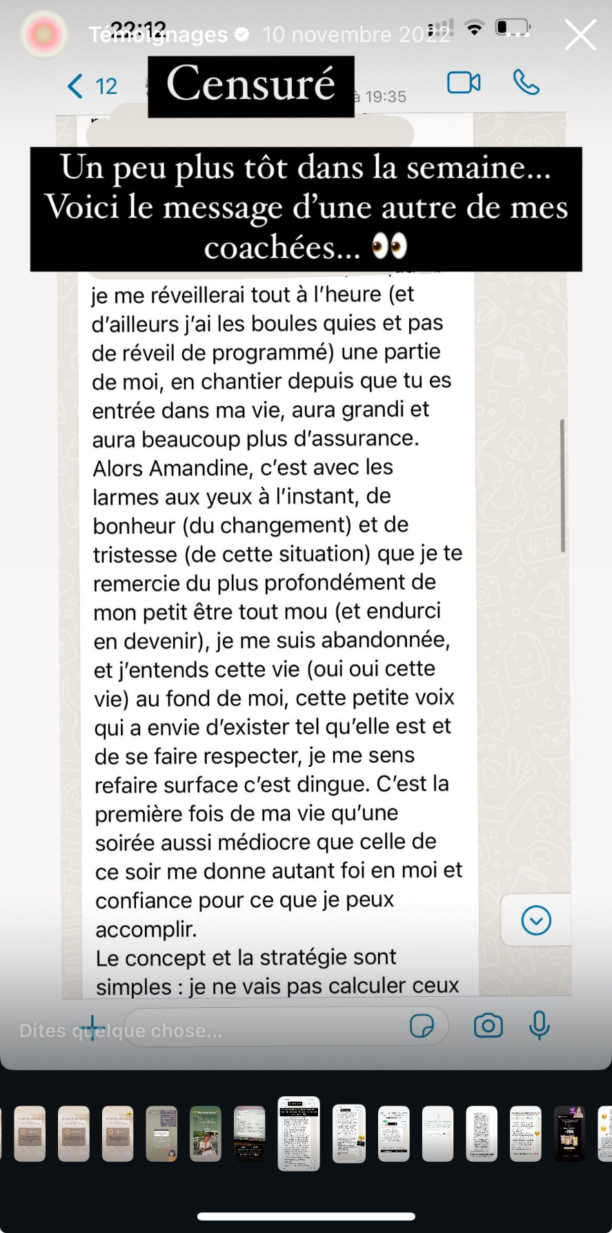 Une partie de moi, en chantier depuis que tu es entrée dans ma vie, aura grandi. Je me sens refaire surface c'est dingue.